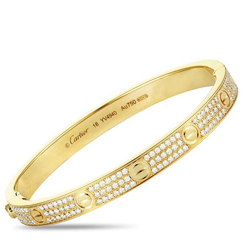 gold cartier bracelet with diamonds